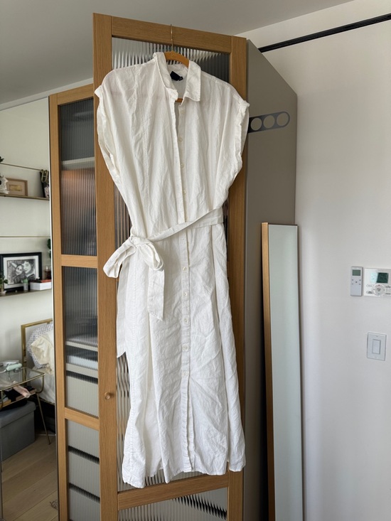 GAP Dresses & Skirts - GAP White Button-Front Shirt Dress with Self-Tie Waist